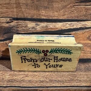 From Our House To Yours Rubber Stamp Wooden Mounted Christmas Crafts Scrapbooks